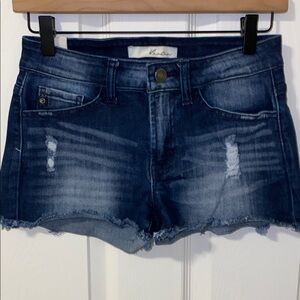 KanCan Blue Distressed Stretch Denim Jean Shorts Size 5